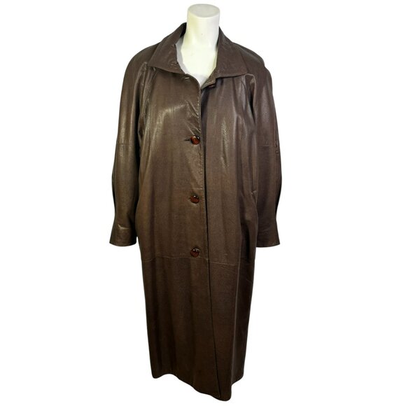 Vintage DITA MARTIN DESIGN Leather Coat - Women's Size 8 - Picture 2 of 8
